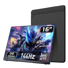 Load image into Gallery viewer, Portable Travel Monitor 2K 144Hz 16" for Laptop PC Switch Xbox PS5/4, MetalBlackAQH_1
