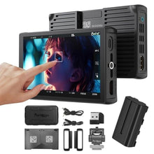 Load image into Gallery viewer, Portkeys LH5C Camera Field Monitor with NP-F550T Battery 5.4" 800nits Wired Control for Sony A7MV/A9II/A7SIII/A7MIV/A9M3/A6700/A7CII/FS5/FS7/FX2/FX30/FX6/FX9/PXW-Z200/A1/ZV-1/ZV-E1, Canon R5/6/7/8, LHCwithBattery_1

