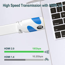 Load image into Gallery viewer, Postta Flat HDMI Cable 25 Feet 4K HDMI2.0 Cable Support 4K(2160P),3D,1080P,Ethernet,Audio Return(White-Pale Blue), PaleBlue_50
