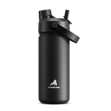 Load image into Gallery viewer, POWCAN 18 oz Insulated Water Bottle with 2-in-1 Straw and Spout Lid, Keep Cold 24H, Leak-Proof, Fits in Car Cup Holder, Stainless Steel Water Bottle for Sports, Travel, and School (Dark Knight), DarkKnight_1
