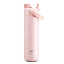 Load image into Gallery viewer, POWCAN 26 oz Insulated Water Bottle with 2-in-1 Straw and Spout Lid, Keep Cold 24H, Leak-Proof, Fits in Car Cup Holder, Stainless Steel Water Bottle for Sports, Travel, and School (Cotton Candy), CottonCandy_1
