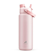 Load image into Gallery viewer, POWCAN 32 oz Insulated Water Bottle with 2-in-1 Straw and Spout Lid, Keep Cold 24H, Leak-Proof, BPA-Free, Double Wall Stainless Steel Water Bottle for Sports, Gym, Travel, and School (Cotton Candy), CottonCandy_1
