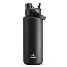 Load image into Gallery viewer, POWCAN 40 oz Insulated Water Bottle with 2-in-1 Straw and Spout Lid, Keep Cold 24H, Leak-Proof, BPA-Free, Double Wall Stainless Steel Water Bottle for Sports, Gym, Travel, and School (Dark Knight), DarkKnight_1
