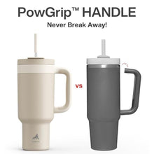 Load image into Gallery viewer, POWCAN 40 oz Tumbler with Handle, 2-in-1 Straw and Sip Lid, Leakproof, Dishwasher Safe, Insulated Stainless Steel Travel Coffee Mug, Keeps Cold for 34 Hours, Fits in Car Cup Holder (Oat)_5648
