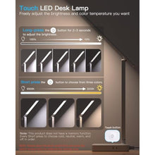 Load image into Gallery viewer, Power Strip with LED Desk Lamp, PD 30W Touch Desk Lamps, 4 Outlets 4 USB Ports(2 USB C) Small Desk Lamp 5FT Extension Cord Table Lamp for Home Office College Dorm Room Essentials Bedroom Bedside Study, White_7281
