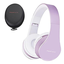 Load image into Gallery viewer, PowerLocus Wireless Bluetooth Over-Ear Stereo Foldable Headphones, Wired Headsets Rechargeable with Built-in Microphone for iPhone, Samsung, LG, iPad (Purple/White), PurpleWhite_1
