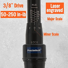 Load image into Gallery viewer, Precisebuilt 3/8" Drive 50-250 in-lb Click Tech Torque Wrench, Silver_6925
