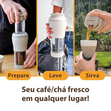 Load image into Gallery viewer, Pressca - Portable Coffee &amp; Tea Maker - Thermal Coffee &amp; Tea Infuser, French Press, Single Serve Coffee Maker, BPA Free - Home &amp; Kitchen Accessories &amp; Utensils - 12 fl oz, Gray, FendiGray_6662
