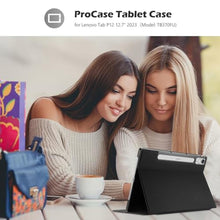 Load image into Gallery viewer, ProCase Cover for Lenovo Tab P12 12.7 inch 2023 Case TB370FU with Pen Holder, Slim Folio Case Protective Hard Shell Lightweight Stand Smart Cover for 12.7 inch Lenovo Tab P12 2023 -Black_7466
