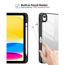 Load image into Gallery viewer, ProCase for iPad (A16) 11th Generation 11 Inch 2025/10th Generation 10.9 Inch 2022 Case with Pencil Holder, Hybrid iPad 11 10 Case with Clear Back, Supports Auto Wake/Sleep -Black_1422
