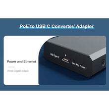 Load image into Gallery viewer, PROCET Gigabit PoE to USB C Converter up to 60W RJ45 to C Type Power with Ethernet Connectivity, Wide Working Temp -4 to 131 for Echo Hub, Home Assistant, Beosound A5, VR Quest, Tablet, iPad, Laptop, Black_70
