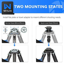 Load image into Gallery viewer, Professional Tripod Heavy Duty Carbon Fiber Camera Tripod WEYLLAN LX9 Tripod for Camera, with 75mm Bowl and Adapter, 10 Layers Carbon Fiber, 40mm Leg Tube, Bowl Tripod Camera Max Load 88lbs/40kg, Black_4844
