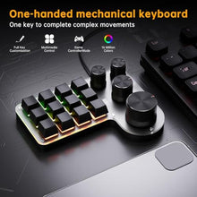 Load image into Gallery viewer, Programmable Macro Keyboard 12-Keys 4 Knob Gaming Keypad with USB Wired+BT Dual Mode Multi-Purpose Shortcut Custom Keypad for PC Desk, Black_662
