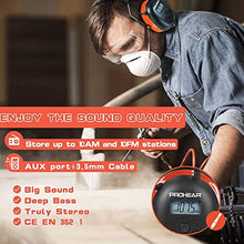 Load image into Gallery viewer, PROHEAR 027 AM FM Radio Headphones with Digital Display, 25dB NRR, Safety Ear Protection Earmuffs for Mowing, Snowblowing, Construction, Work Shops - Orange, AfFmorange_5505
