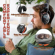 Load image into Gallery viewer, PROHEAR 027 AM FM Radio Headphones with Digital Display, 25dB NRR, Safety Ear Protection Earmuffs for Mowing, Snowblowing, Construction, Work Shops - Orange, AfFmorange_5507
