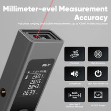 Load image into Gallery viewer, ProTap 2-in-1 Laser Measure &amp; Line Laser 196 FT - Distance Meter with Cross-Line, Laser Level with 3 Lasers Heads, Type-C Rechargeable- Area/Volume/Pythagorean for Construction, Tiling, 1.4" Black LCD, Gray_2114
