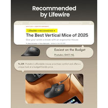 Load image into Gallery viewer, ProtoArc Ergonomic Mouse, EM11 NL Bluetooth Rechargeable Wireless Vertical Mouse, 3 Multi-Device Connectivity for Computer/PC/Laptop, 2.4GHz USB-A Optical Mice for Windows, Mac OS, Black_4238
