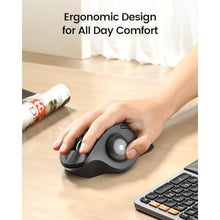 Load image into Gallery viewer, ProtoArc Wireless Trackball, EM01 NL Ergonomic Bluetooth Rollerball Thumb Mouse, Rechargeable Computer Laptop Mouse, Adjustable Angle &amp; 3 Device Connection for PC, Mac, Windows - Gray Ball, GrayBall_7322

