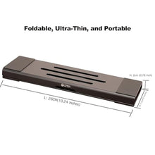 Load image into Gallery viewer, Psitek Aluminum Fold &amp; Laptop Riser Stand 3-in-1 Adjustable, Foldable Cooling Stand with Integrated Storage Box, Ruler and Ultra-Slim Portable Design for MacBook, Tablet, Ipad, Keyboard and All Laptop, Black_3343
