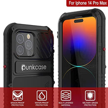 Load image into Gallery viewer, PunkCase for 14 Pro Max Waterproof Aluminum Case [Metal Extreme 3.0 ] IP68 Military Grade Bumper Cover W/Buillt in Screen Protector &amp; Kickstand | Protection for iPhone 14 Pro Max(6.7")[Black]_324
