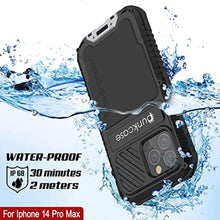 Load image into Gallery viewer, PunkCase for 14 Pro Max Waterproof Aluminum Case [Metal Extreme 3.0 ] IP68 Military Grade Bumper Cover W/Buillt in Screen Protector &amp; Kickstand | Protection for iPhone 14 Pro Max(6.7")[Black]_325
