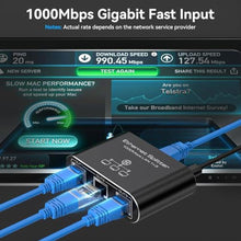 Load image into Gallery viewer, PVBCTCSID Ethernet Splitter 1 to 3 1000Mbps Internet Splitter High Speed Network Splitter Router Switch Work with Cat5/5e/6/7/8 Cable, Black_6222
