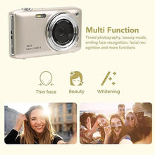 Load image into Gallery viewer, QANYEGN Digital Camera, Smart Camera with 2.88 inch Screen, Digital Camcorder for Photography, 58MP 4K HD 16x Zoom Fixed Focus Macro Timing (Gold)_393
