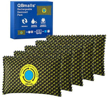 Load image into Gallery viewer, QBmalls 100g Rechargeable Desiccant Pack of 5,Moisture Absorber for Storage,Gun Safes,camper and Cars,Desiccant Dehumidifier for Closets,Drawer,Luggage and Small Spaces, yellow_1
