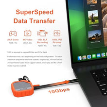 Load image into Gallery viewer, Qwiizlab M.2 2230 SSD NVMe Enclosure, 10Gbps USB 3.2 Gen 2 Type-C, Fits M Key up to 2TB, Supports PCIe UASP, Rugged Aluminum Case (Orange), SSD Not Included_354
