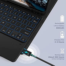 Load image into Gallery viewer, QYiiD Backlit Touchpad Keyboard Case for Galaxy Tab S5e 2019 SM-T720/T725/T727, PU Leather Stand Cover with Magnetically Detachable Wireless Bluetooth Keyboard for Galaxy Tab S5e 10.5 Inch, Black_352
