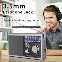 Load image into Gallery viewer, Portable AM FM Radio, Shortwave Transistor Radio with Best Reception, Battery Operated or AC Power Retro Radio with Big Bluetooth Speaker, Earphone Jack USB TF Card AUX Input, for Senior(Gray)
