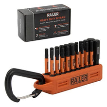 Load image into Gallery viewer, Railer Allen Wrench Hex Bit Set 2 Inch Impact Driver 20pc Hex Bit Set With A Bit Holder &amp; Carabiner. Premium S2 Steel, Ideal For Furniture Screws, OrangeBitrail_1
