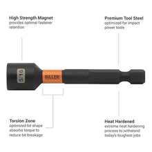 Load image into Gallery viewer, Railer Nut Driver Set - Premium 2-9/16 Inch 5-Piece Nutsetter Bit Set With A Storage Bit Holder &amp; Carabiner, Orange_5426
