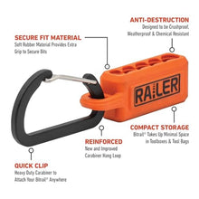 Load image into Gallery viewer, Railer Nut Driver Set - Premium 2-9/16 Inch 5-Piece Nutsetter Bit Set With A Storage Bit Holder &amp; Carabiner, Orange_5427
