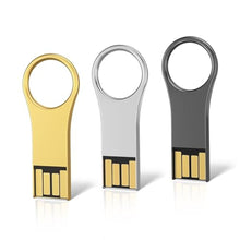 Load image into Gallery viewer, RAOYI 3 Pack 32GB Metal Key Shape USB Flash Drive, USB 2.0 Memory Stick Thumb Drives Jump Drive (Black/Silver/Gold, 3 Mixed Colors), mixcolorpack_1
