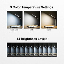 Load image into Gallery viewer, RAOYI LED Desk Lamp, 5W USB Clip on Light Eye-Caring Reading Clamp Table Lamp with 48 LEDs Flexible Neck, 3 Color Modes and 14 Brightness Levels for Office Bedroom Study (White), WhiteClipLamp_4460
