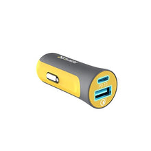 Load image into Gallery viewer, RapidX X2PD 30W USB-C PD Compact &amp; Fast Dual Car Charger iPhone 14/13 / 12/11 / X / 8, Samsung Galaxy S22 S21 S20 S10 Note - Yellow_1393
