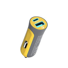 Load image into Gallery viewer, RapidX X2PD 30W USB-C PD Compact &amp; Fast Dual Car Charger iPhone 14/13 / 12/11 / X / 8, Samsung Galaxy S22 S21 S20 S10 Note - Yellow_1396
