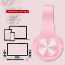 Load image into Gallery viewer, RAT TAIL V5.3 Bluetooth Headphones Over-Ear, Foldable Wireless and Wired Stereo Headset Micro SD/TF, FM for Cell Phone,PC,Soft Earmuffs &amp;Light Weight for Prolonged Wearing (Pink)_5887
