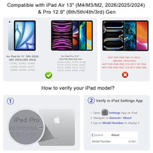 Load image into Gallery viewer, RAYMCRAFT for iPad Air 13-inch Case with Keyboard (M4/M3/M2, 2026/2025/2024) &amp; iPad Pro 12.9" (6th/5th/4th/3rd) Magic Keyboard, 11-Color Backlight, Multi-Touch Trackpad with Safe Pencil Buckle, Black_977
