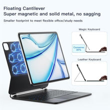 Load image into Gallery viewer, RAYMCRAFT for iPad Air 13-inch Case with Keyboard (M4/M3/M2, 2026/2025/2024) &amp; iPad Pro 12.9" (6th/5th/4th/3rd) Magic Keyboard, 11-Color Backlight, Multi-Touch Trackpad with Safe Pencil Buckle, Black_979
