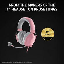 Load image into Gallery viewer, Razer BlackShark V2 X Gaming Headset: 7.1 Surround Sound - 50mm Drivers - Memory Foam Cushions - for PC, PS4, PS5, Switch - 3.5mm Audio Jack - Quartz Pink, QuartzPink_2196
