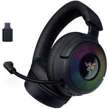 Load image into Gallery viewer, Razer Kraken V4 Wireless Gaming Headset: 2.4GHz, Bluetooth, USB - Super Wideband Mic - 40 mm Drivers - 9 Zone RGB Lighting - for PC, Mac, PS5, Nintendo Switch 2, Steam Deck, Smartphone - Black_1
