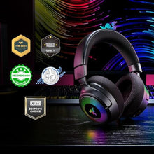 Load image into Gallery viewer, Razer Kraken V4 Wireless Gaming Headset: 2.4GHz, Bluetooth, USB - Super Wideband Mic - 40 mm Drivers - 9 Zone RGB Lighting - for PC, Mac, PS5, Nintendo Switch 2, Steam Deck, Smartphone - Black_3769
