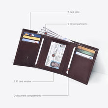 Load image into Gallery viewer, Real Leather Mens Trifold Wallet RFID Blocking Slim Minimalist Front Pocket - Thin &amp; Stylish with ID Window in Gift Box_2113
