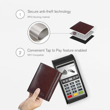 Load image into Gallery viewer, Real Leather Mens Trifold Wallet RFID Blocking Slim Minimalist Front Pocket - Thin &amp; Stylish with ID Window in Gift Box_2114
