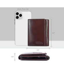 Load image into Gallery viewer, Real Leather Mens Trifold Wallet RFID Blocking Slim Minimalist Front Pocket - Thin &amp; Stylish with ID Window in Gift Box_2115
