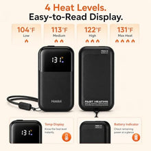 Load image into Gallery viewer, Rechargeable Hand Warmers 2 Pack, Electric Pocket Warmers with LED Temp &amp; Battery Display, Smart Auto Pause, 4 Heat Levels 104-131F, Fast Heating for Gloves, Camping Hiking, Gifts for Men Women, ObsidianBlack_2020
