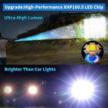 Load image into Gallery viewer, Rechargeable Led Flashlights 200000 High Lumens,Super Bright Flashlight True,Powerful Tactical Flashlight Up to 24H Long Battery Life Zoomable 6 Light Modes IP67 Water Resistant for Home Camping, Black_8504
