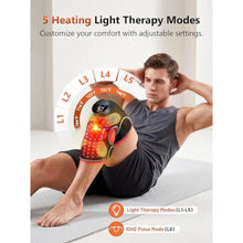 Load image into Gallery viewer, Red Light Knee Massager with Heat, 4-Motor Vibration, 48 Tri-chip LEDs, Black_676
